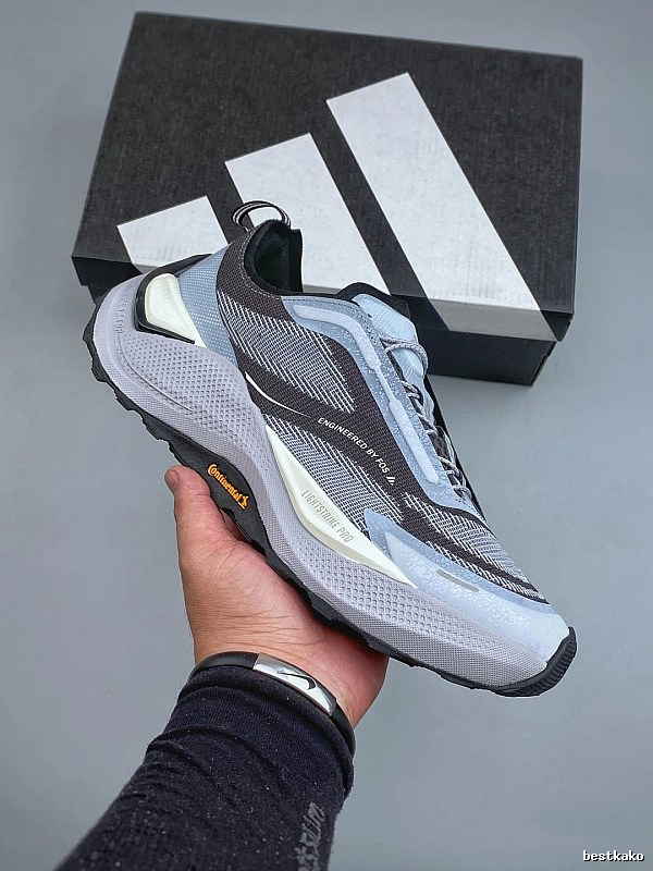 Adidas Trail Sneakers, Three-Stripe Panels in Gray and Black
