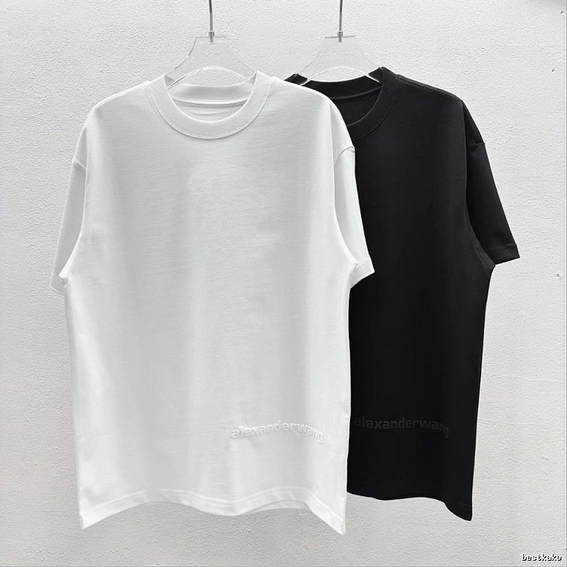 Alexander Wang Embossed Minimalist Style Solid Color T-shirt