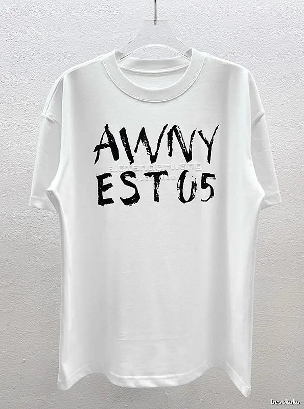 Alexander Wang Graffiti Letter Street Style White T-Shirt