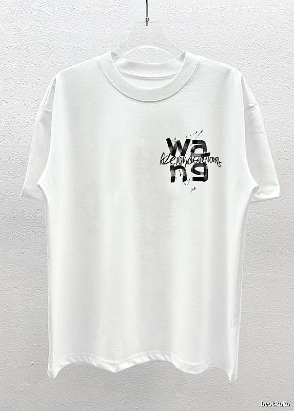 Alexander Wang Ink Wash Print Street Style White T-Shirt