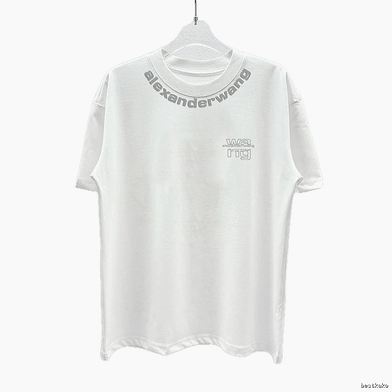 Alexander Wang Printed Street Style White T-Shirt