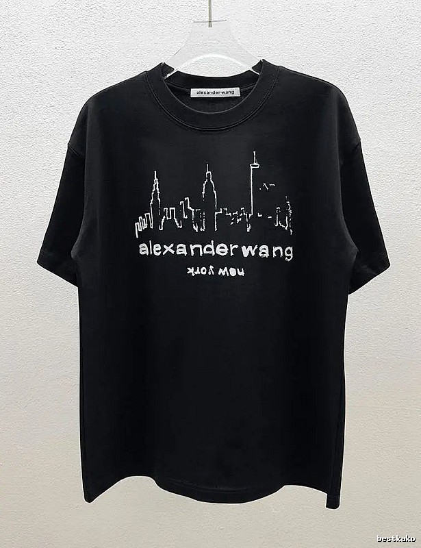 Alexander Wang Trendy & Cool Skyline Print Black T-Shirt