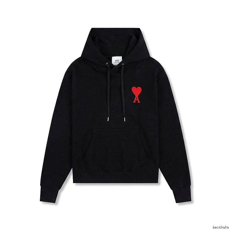 AMI Embroidered Heart Black Sweatshirt