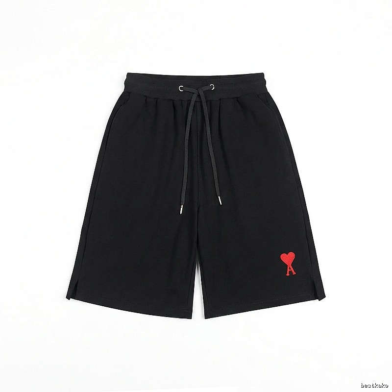 AMI Embroidered Love Heart Casual Shorts