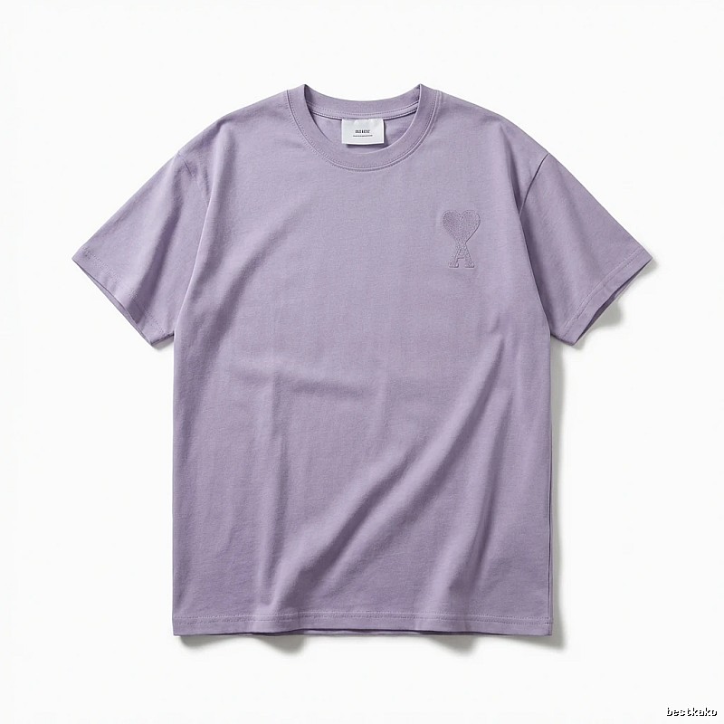 AMI Love Minimalist Style Light Purple T-shirt