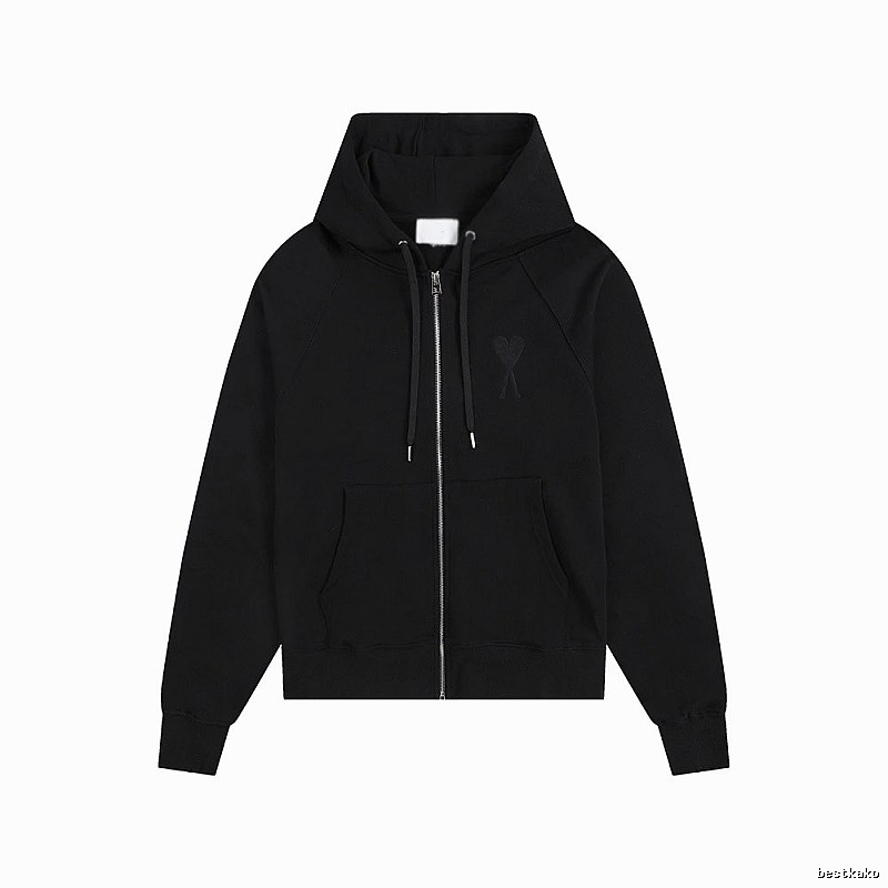 AMI Love Simple Style Black Hoodie