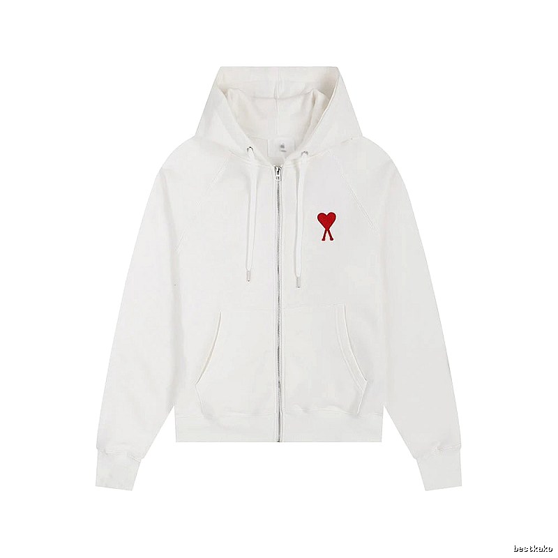 AMI Love Simple White Hoodie