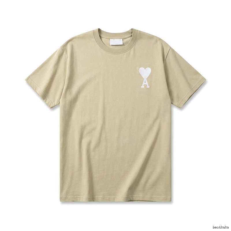 AMI minimalist style beige T-shirt