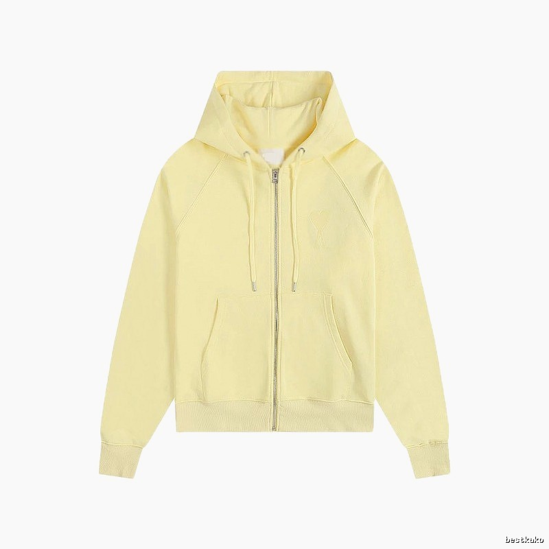 AMI minimalist style light yellow hoodie