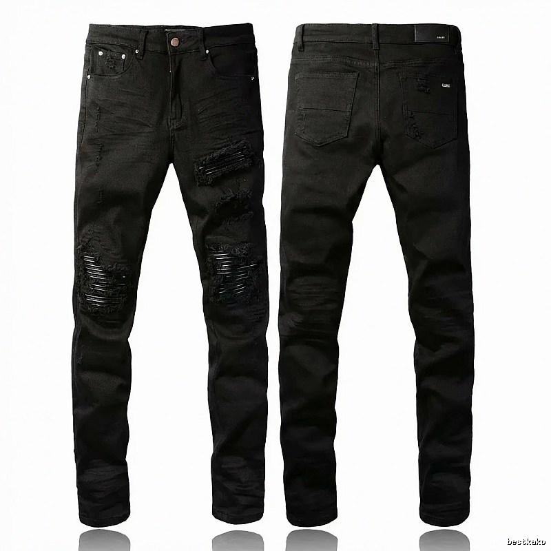 AMI Trendy Black Pants with Holes
