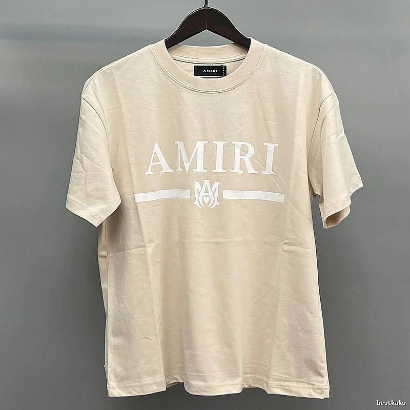Amiri Beige White Records Graphic T-Shirt Relaxed Styling