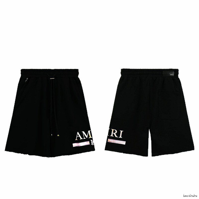 AMIRI Letter Print Street Style Black Shorts
