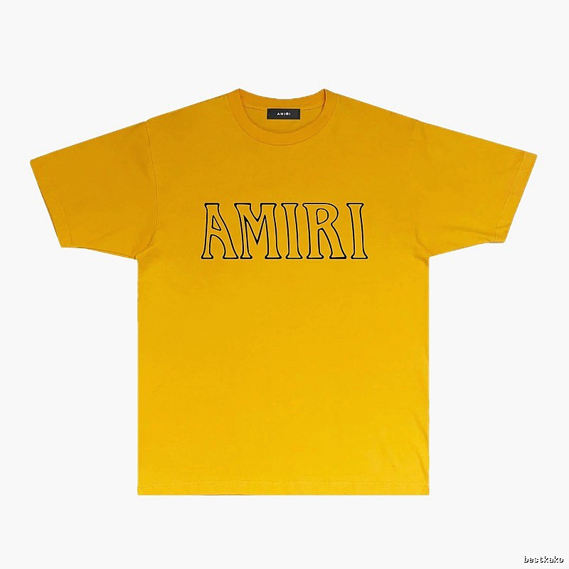 AMIRI minimalist style yellow T-shirt