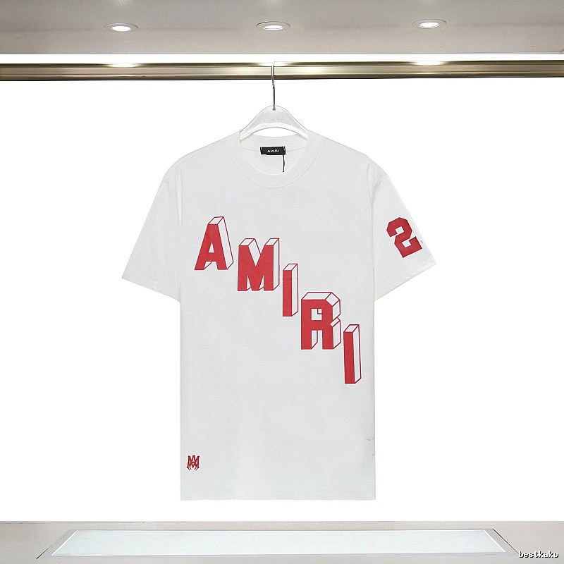 Amiri Patterned Graphic T-shirt White Blue Amiri with Signature Styling