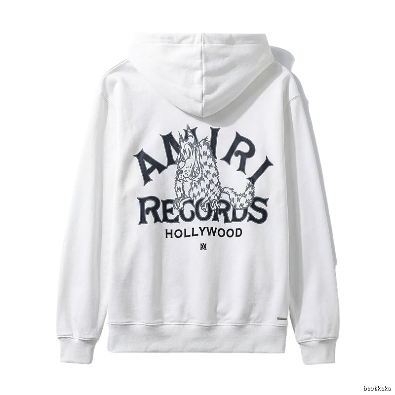 AMIRI RECORDS Series White Trendy and Cool Sweatshirt