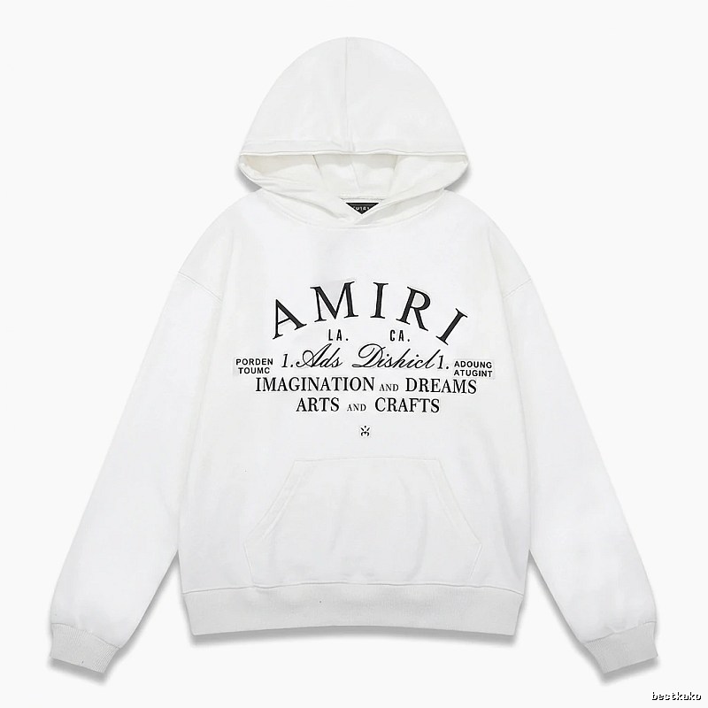 AMIRI retro-style white hoodie
