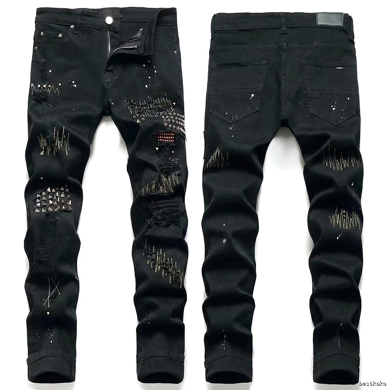 AMIRI Ripped Trendy Black Pants