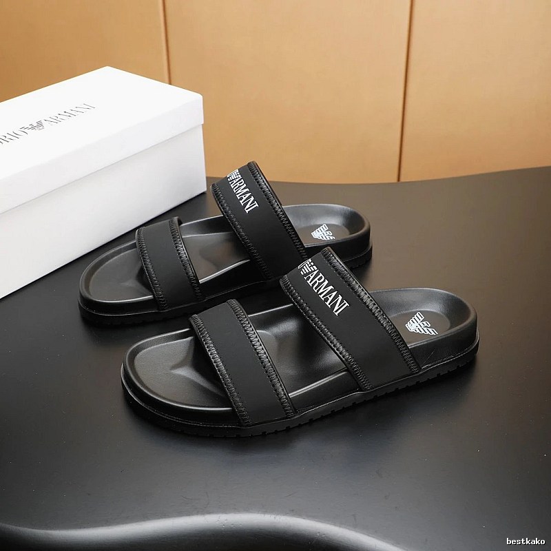 Armani Casual Style Black Slides