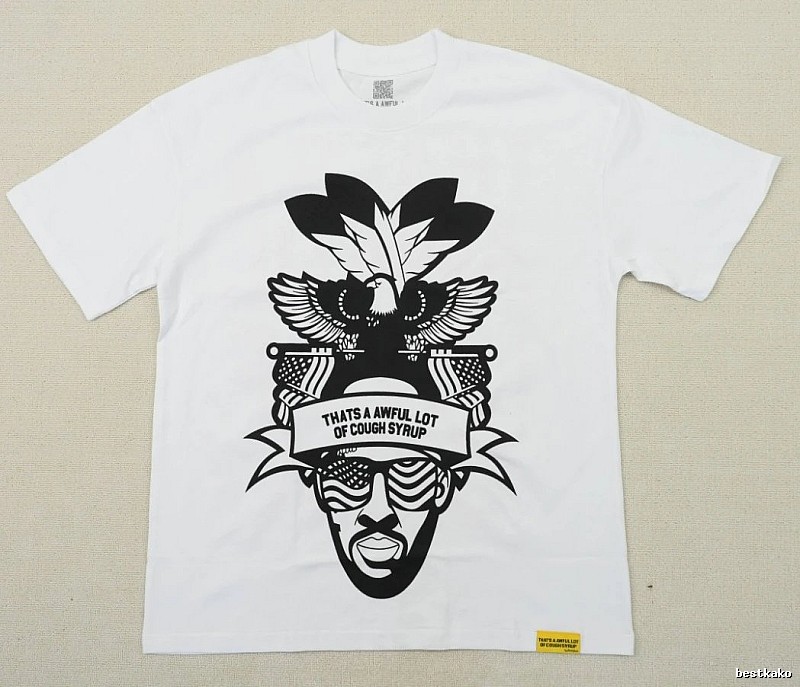 Awful Lot Portrait Print Street Style White T-Shirt