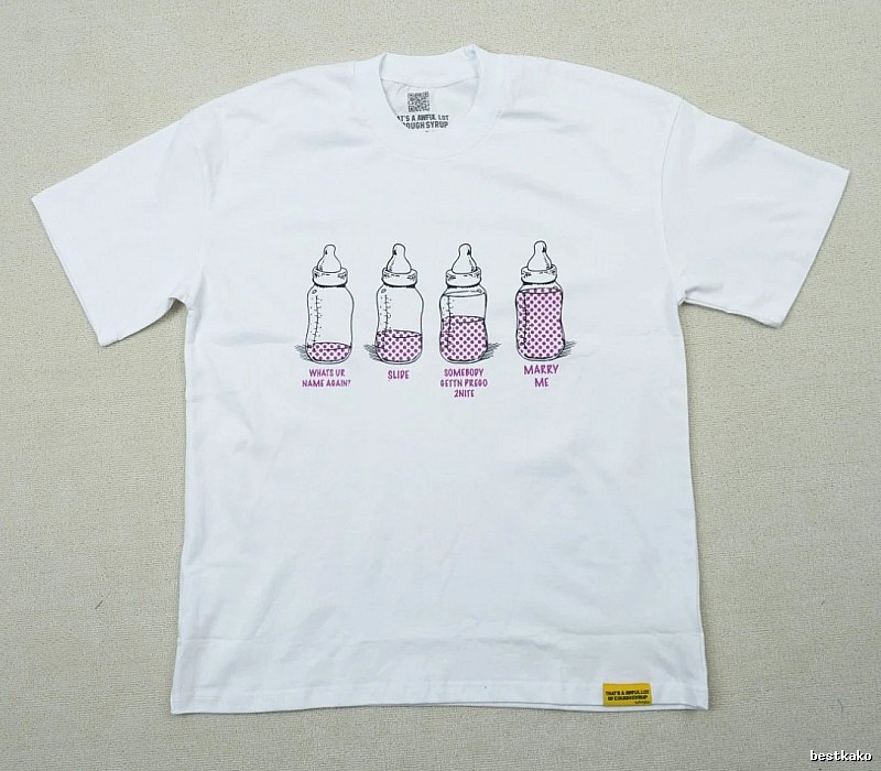 AwfulLot Bottle Print Street Style White T-Shirt