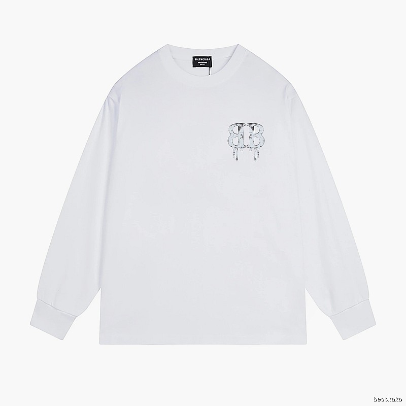 Balenciaga BB-style white sweatshirt