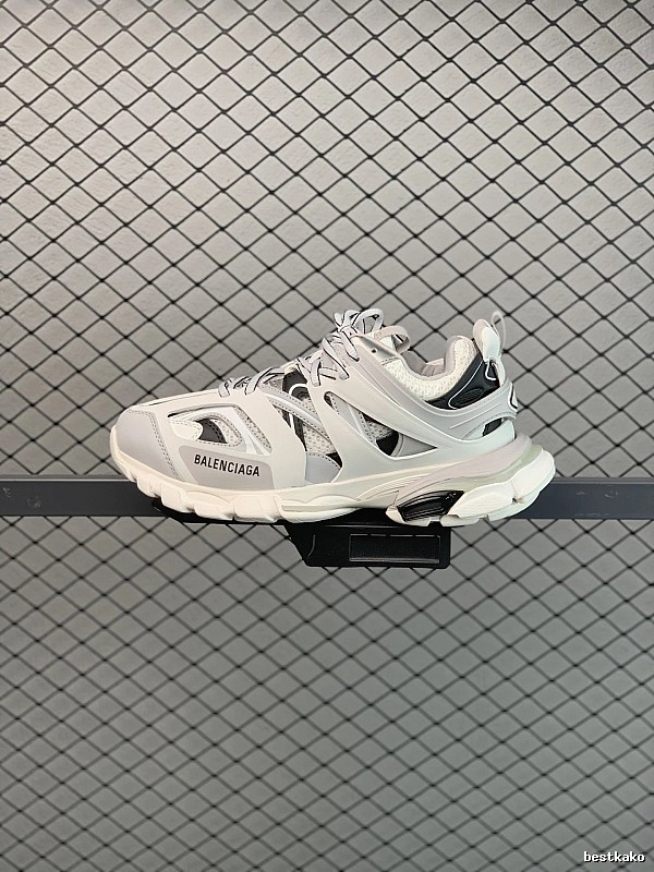 Balenciaga Chunky Runners with Layered Mesh Upper in White and Black