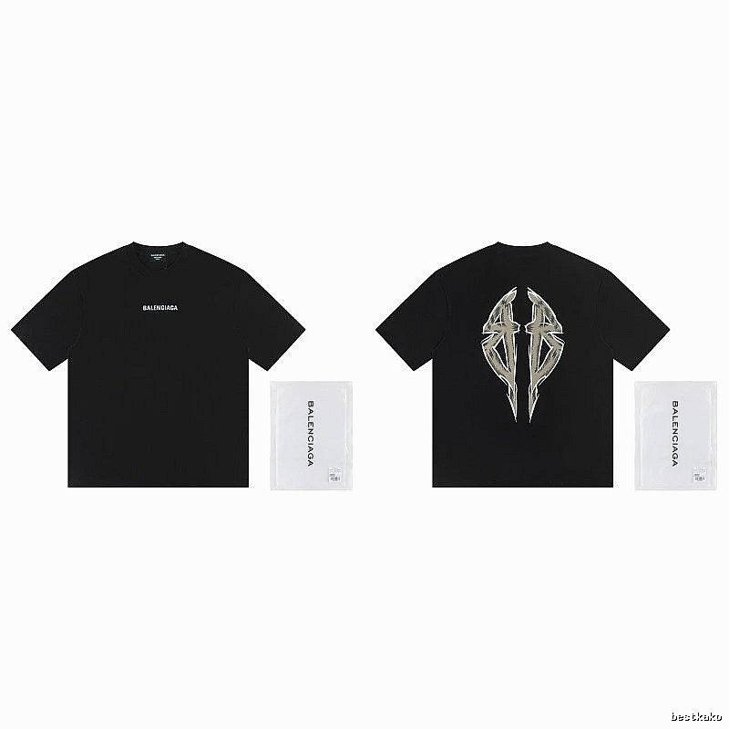 Balenciaga Double B Graffiti High Street Black T-Shirt