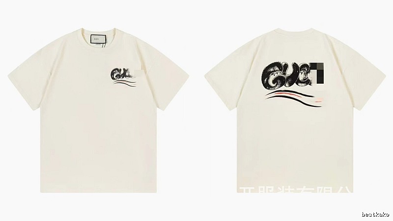 Balenciaga Graffiti Street Style Off-White Short-Sleeve T-Shirt