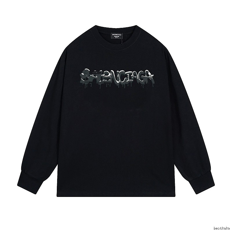 Balenciaga graffiti-style black long-sleeve