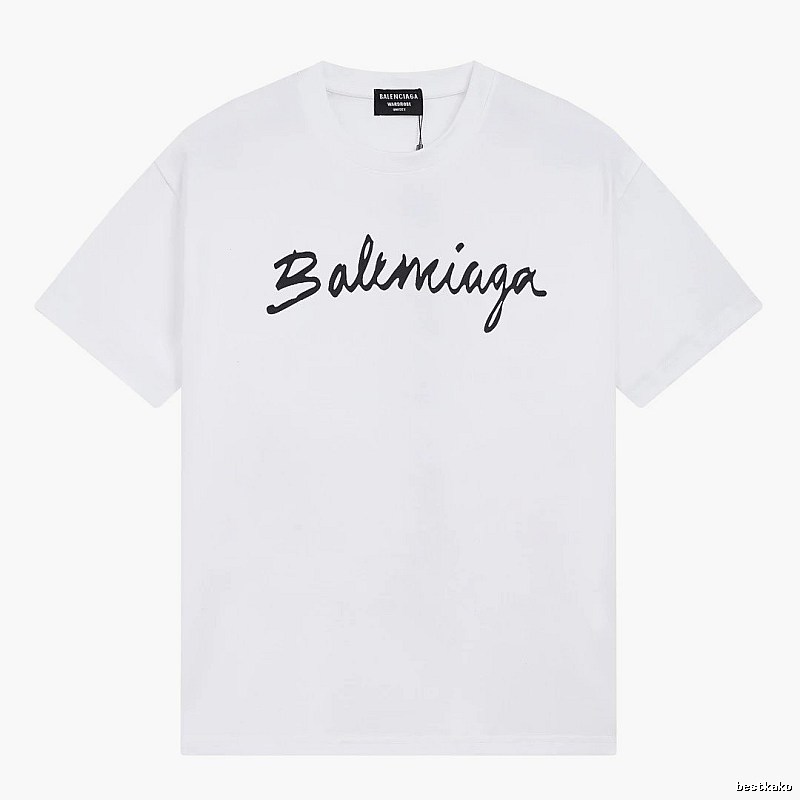 Balenciaga Handwritten Signature Casual White T-shirt