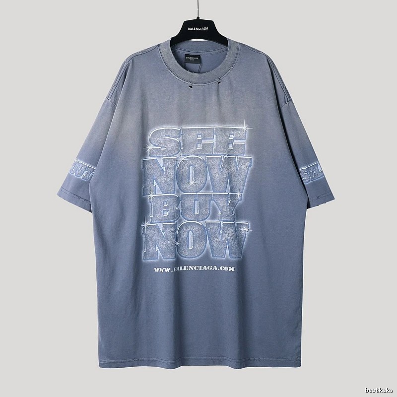 Balenciaga letter grey short-sleeve