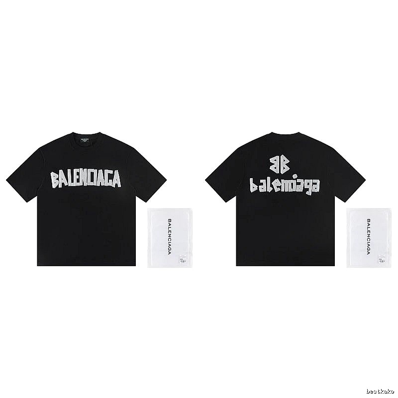 Balenciaga Letter Print Street Style Black T-Shirt