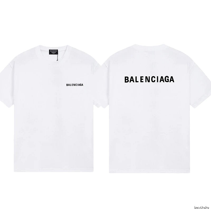 Balenciaga Letter Print Street Style White T-Shirt