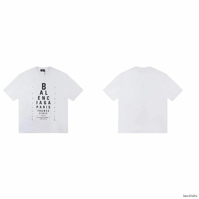 Balenciaga Letter Print Street Style White T-Shirt