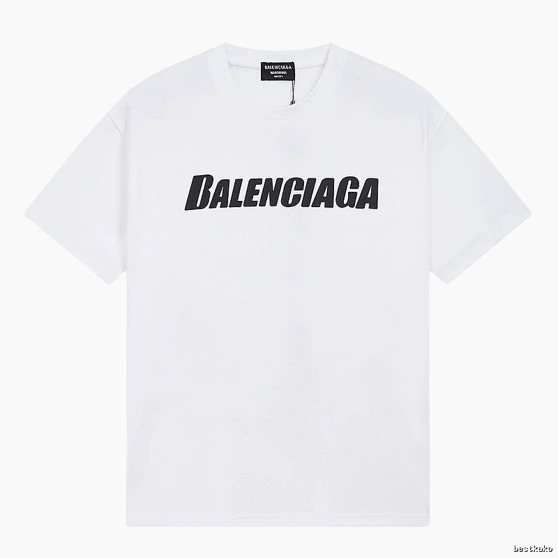 Balenciaga Letter Print Trendy White T-Shirt