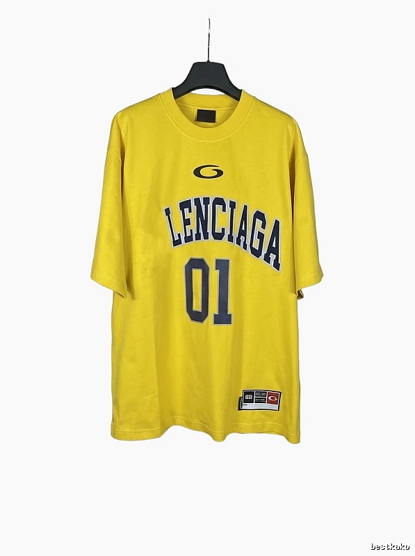 Balenciaga letter-style yellow T-shirt