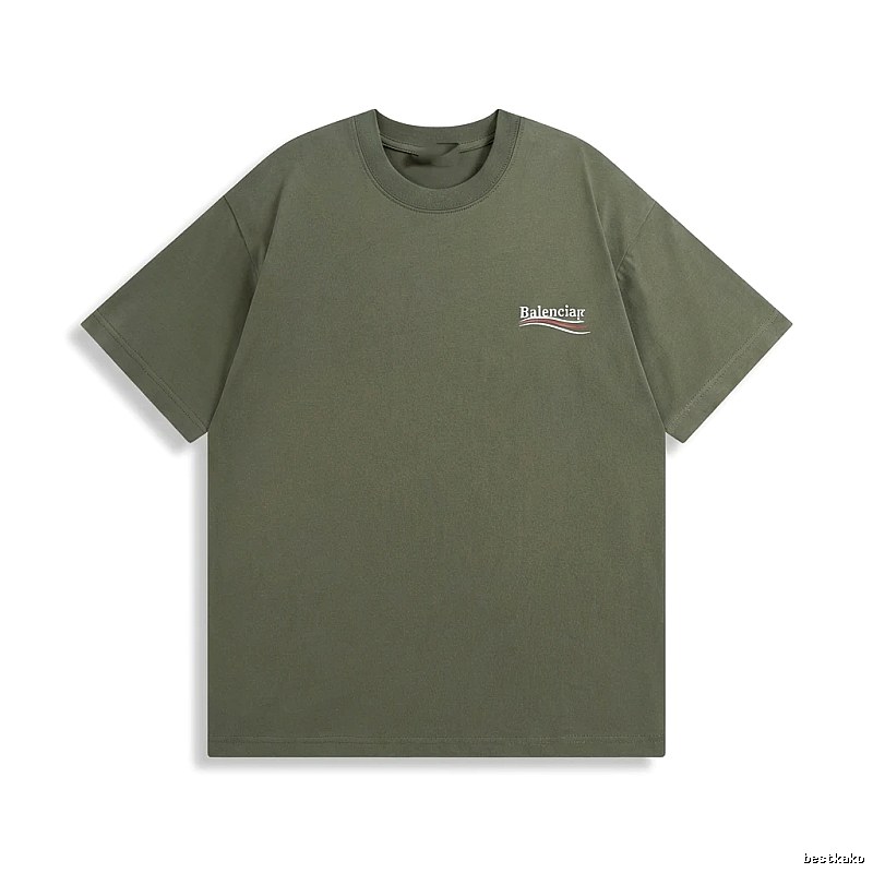 Balenciaga minimalist style olive green T-shirt