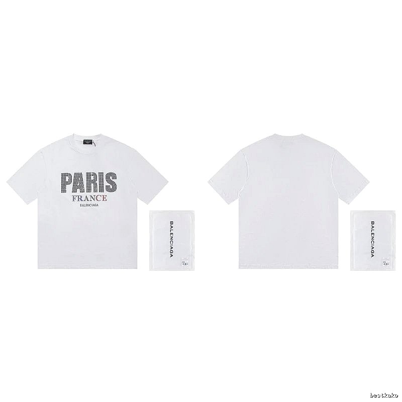 Balenciaga Paris Collection Minimalist Style White T-Shirt
