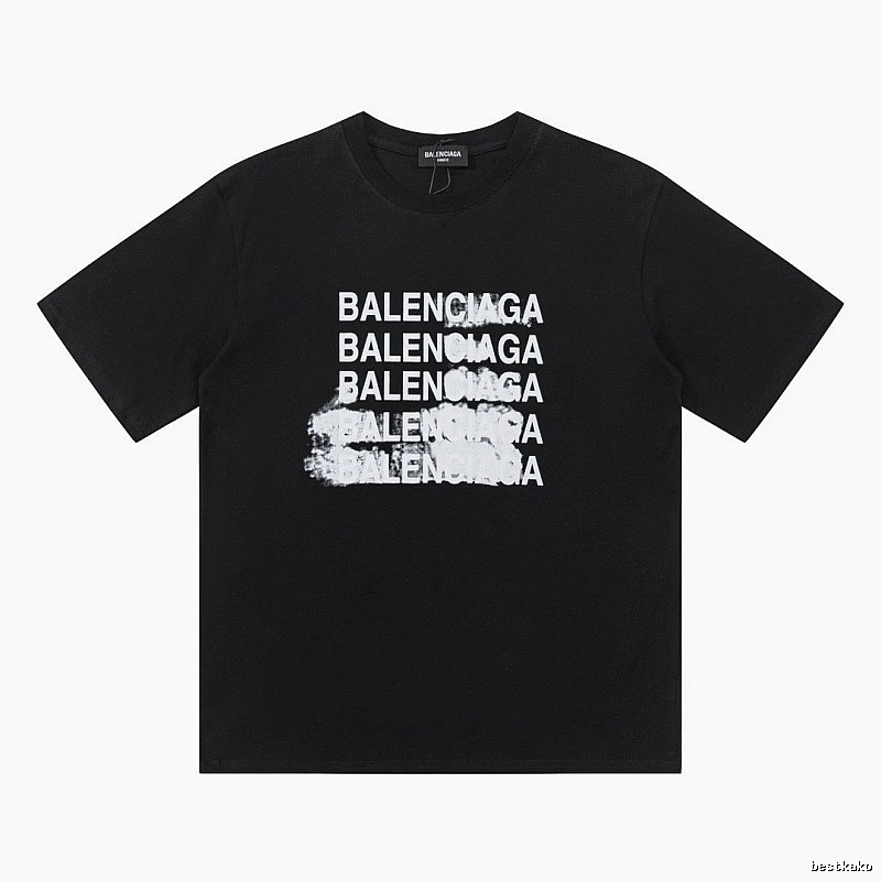 Balenciaga Repeated Print Trendy Black T-shirt