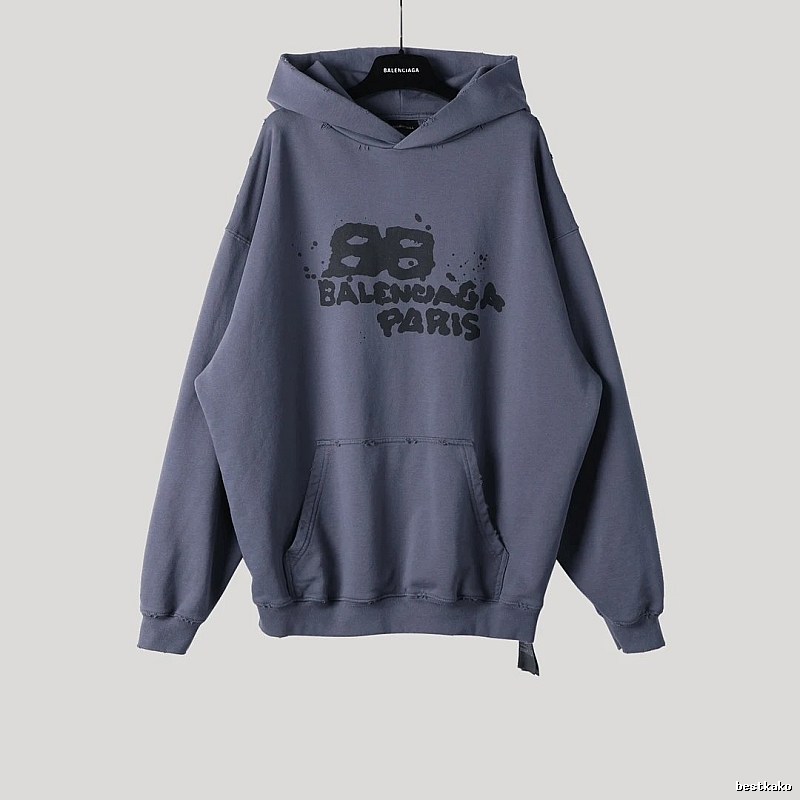 Balenciaga retro-style grey hoodie