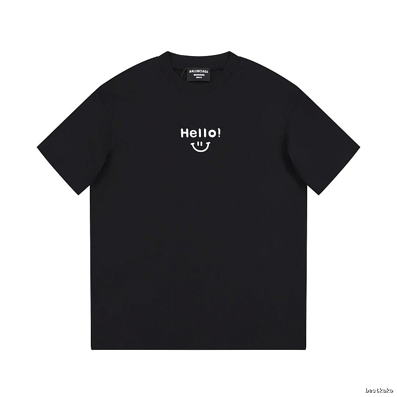 Balenciaga Smiley Print Street Style Black T-Shirt
