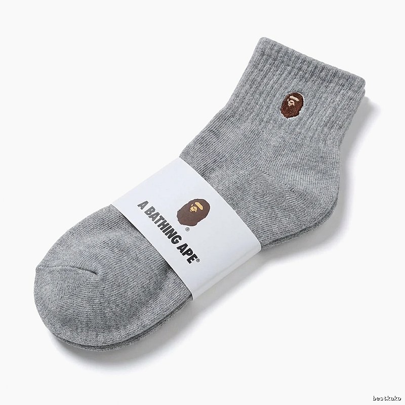 Bape Ape Head Trendy Brand Gray Socks