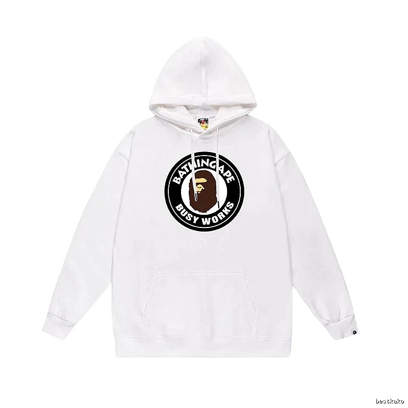 Bape Black Label Casual Style White Hoodie