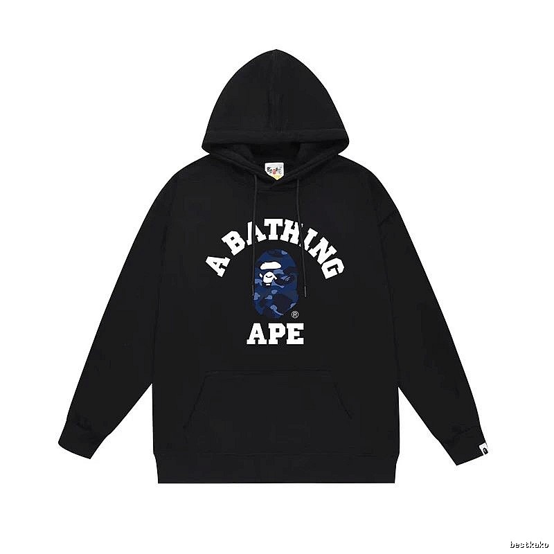 Bape camouflage-style black hoodie