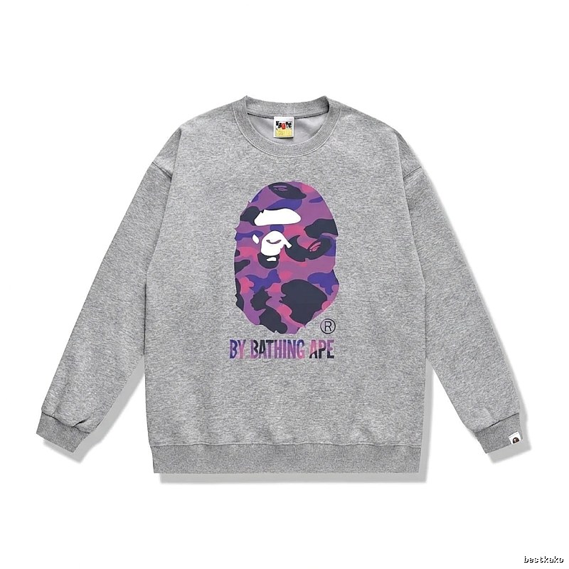 Bape camouflage-style grey sweatshirt