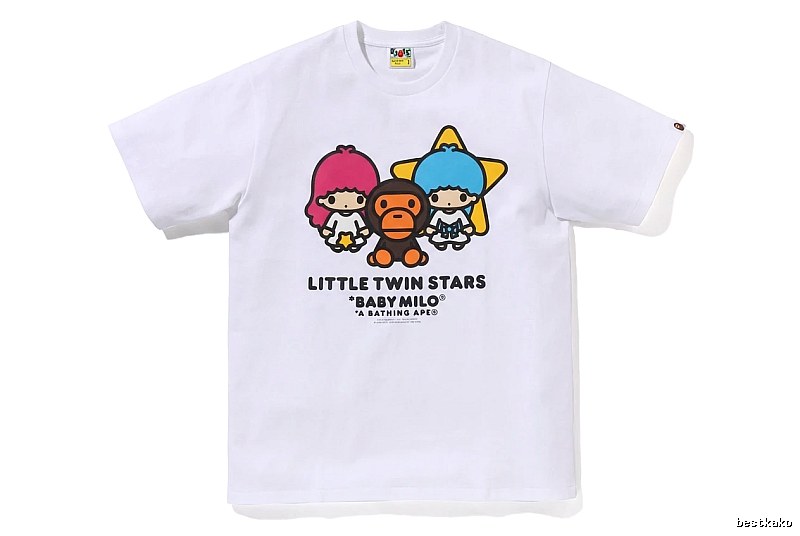 Bape cartoon and childlike white T-shirt