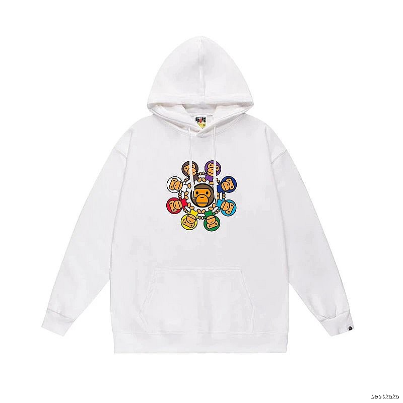 Bape cartoon trendy brand white sweatshirt