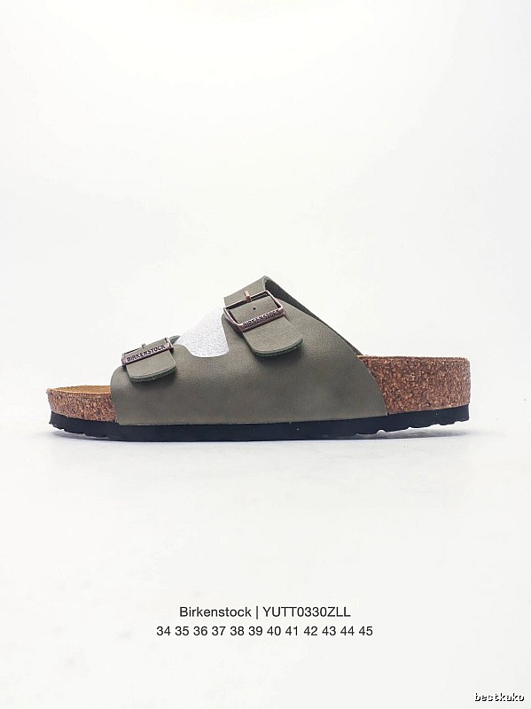 Birkenstock Arizona Casual-style Olive Green Slide Sandals