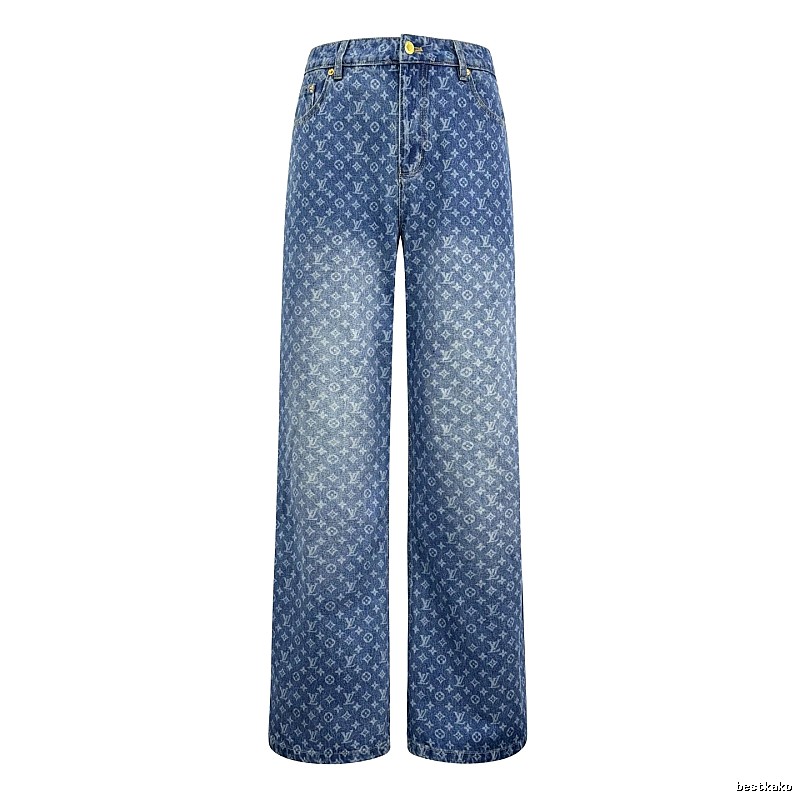 Blue Monogram Knit Pants by CELINE