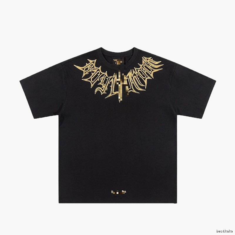 BOY Gold-foiled Gothic Edgy & Trendy Black Short-sleeve T-Shirt